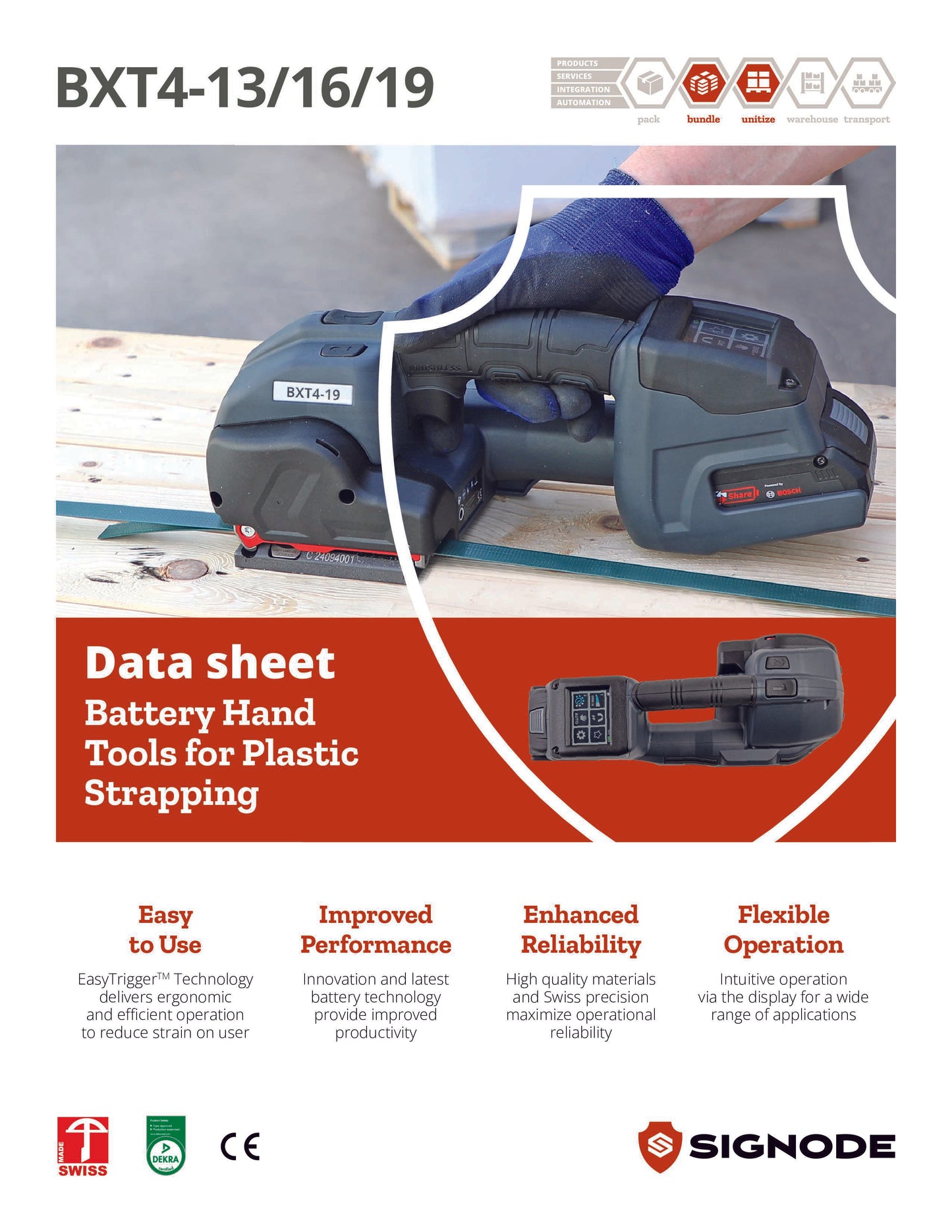 BXT4-19 BATTERY HAND TOOL FOR PLASTIC STRAPPING